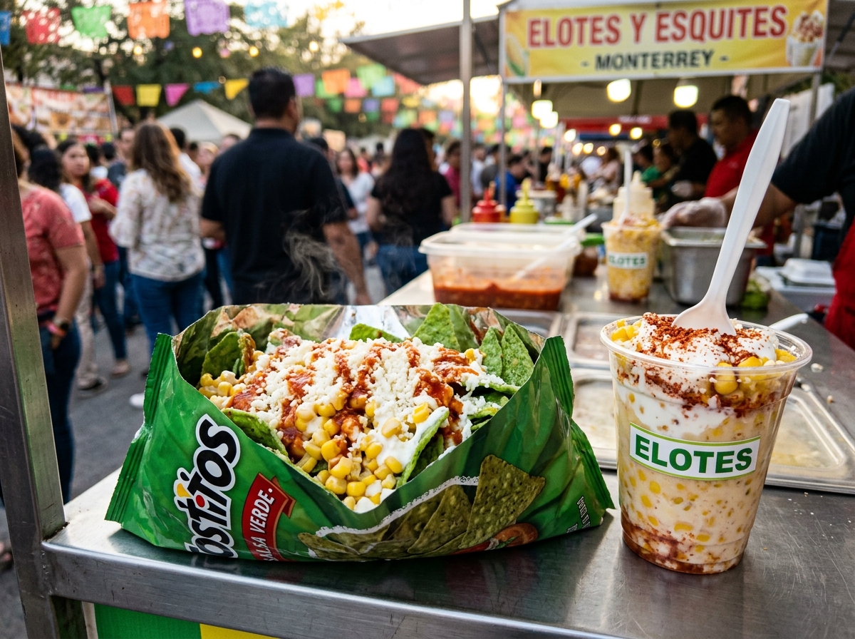 Tostitos con Elote y Elote en Vaso